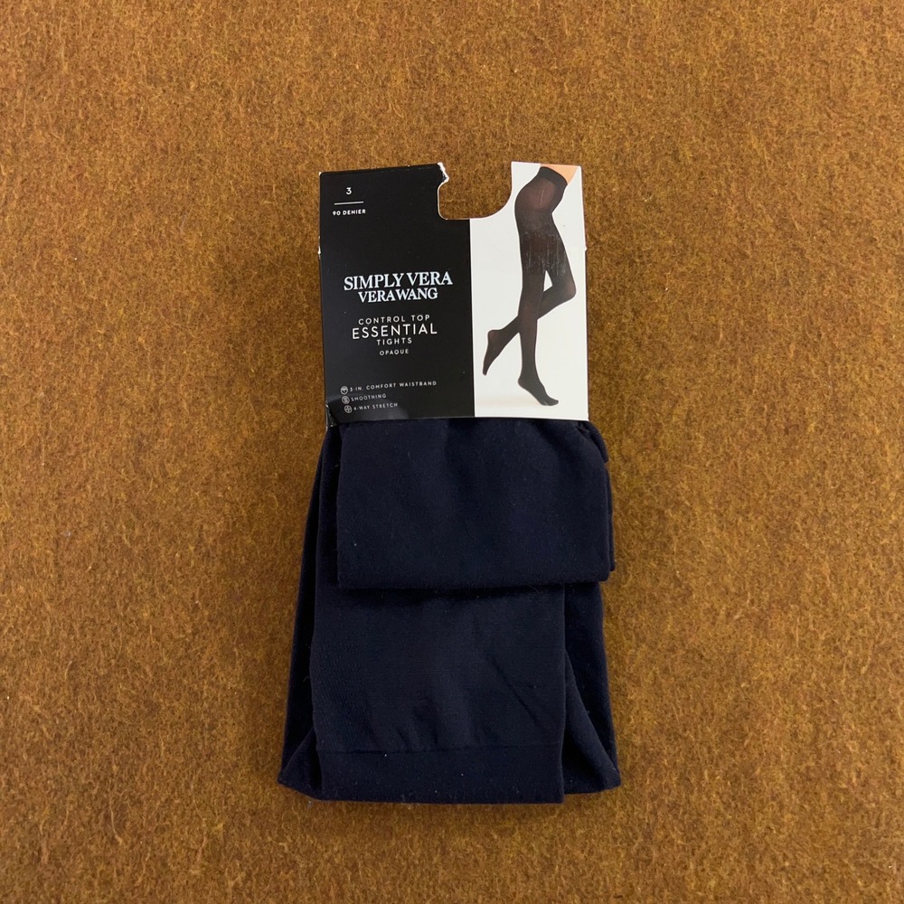 Simply Vera Vera Wang Womens 3 Large Navy Blue Control Top Essential Tights NWT